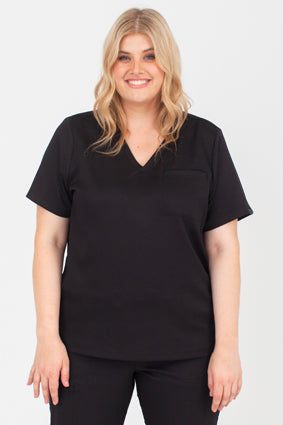 The Atmosphere One-Pocket Scrub Top - Storm Black