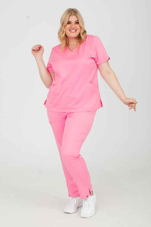 The Cumulus Cargo Scrub Pants - Lotus Pink