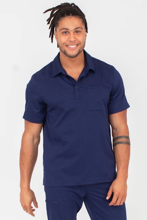 The Specimen Polo Top - Neptune Navy