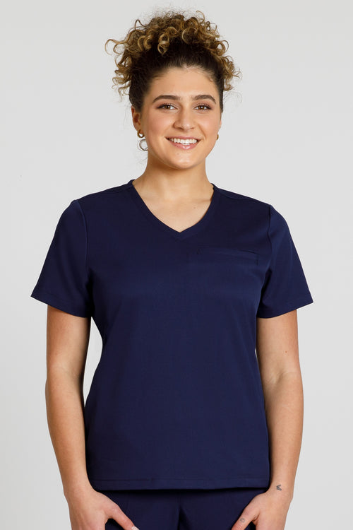 The Elements Daily Scrub Top - Neptune Navy