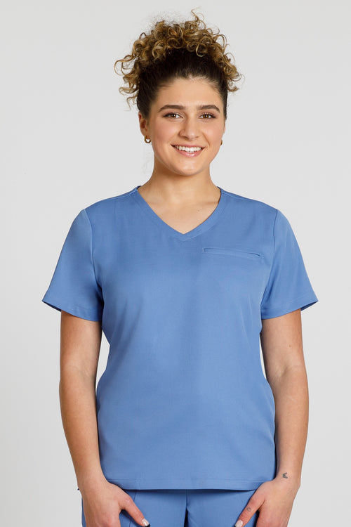 The Elements Daily Scrub Top - Ocean Blue