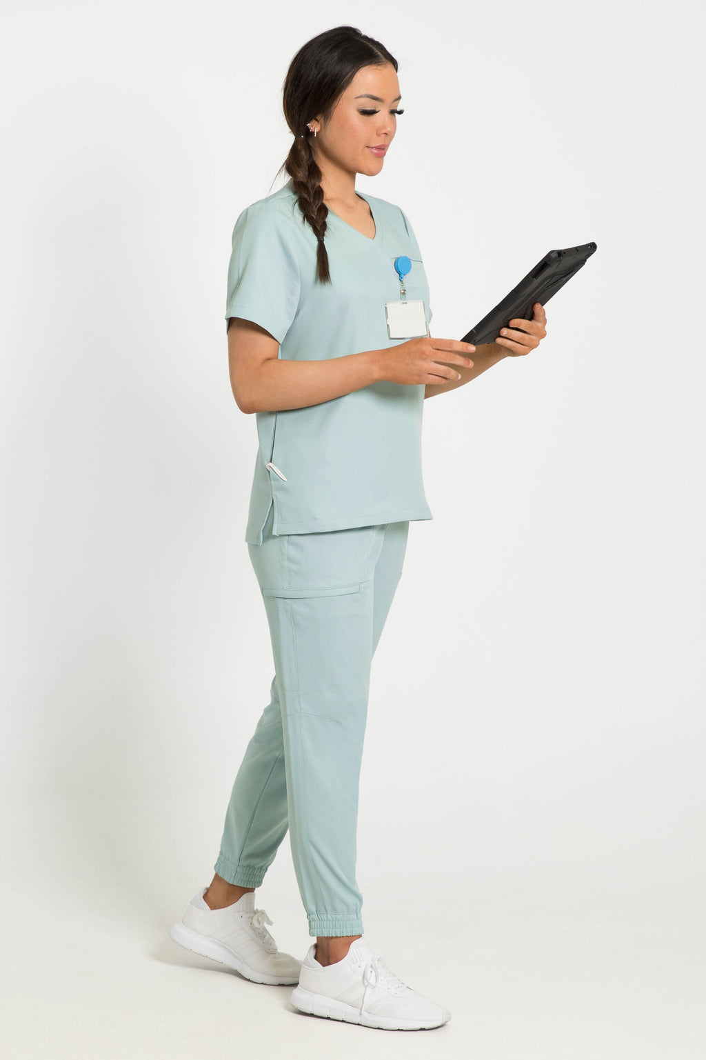 The Elements Daily Scrub Top Sage Green Sustainable Scrubs