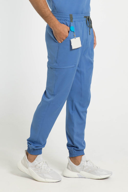 The Saltbush Jogger Scrub Pants - Ocean Blue