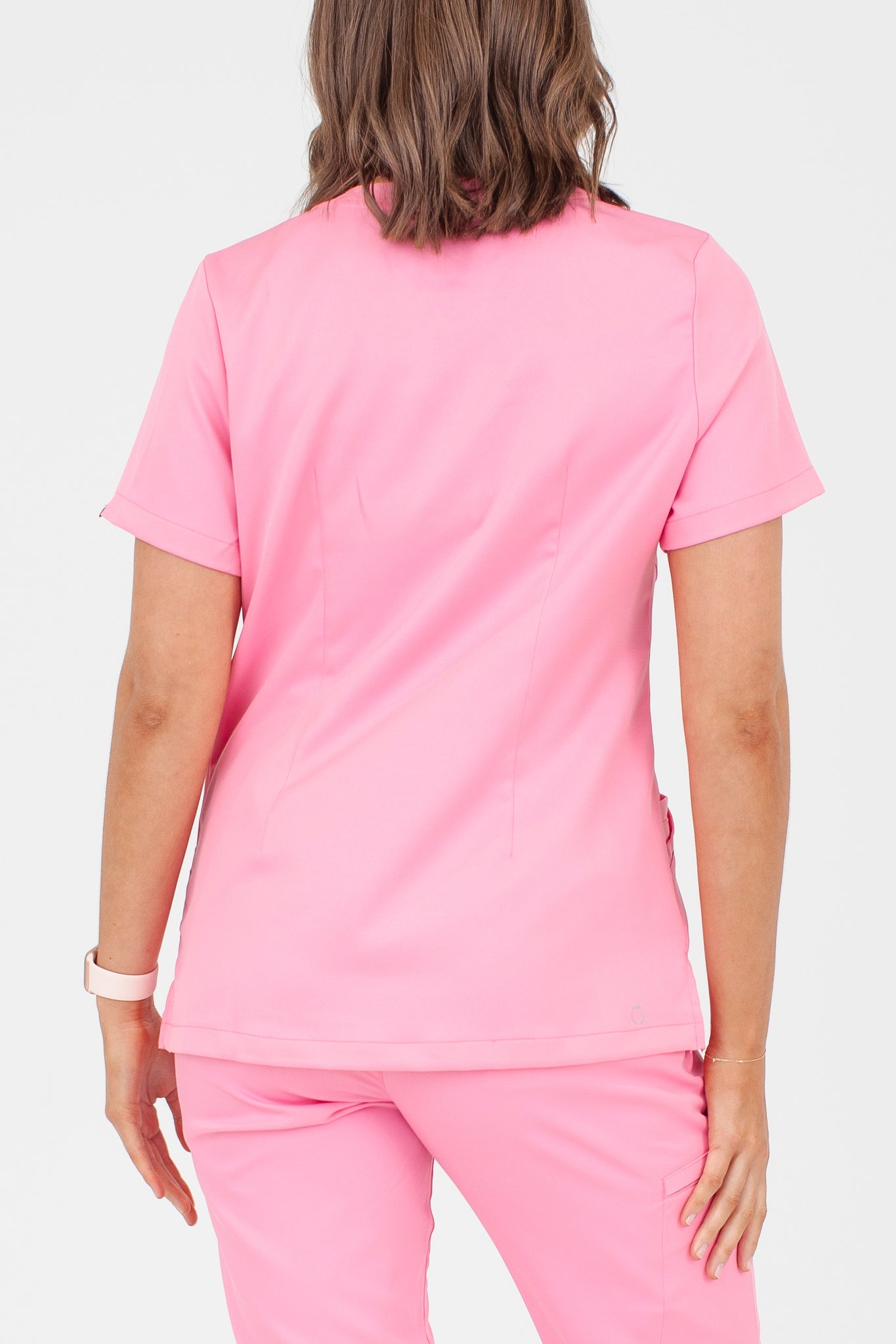 Pink Srub The Hemisphere 4-Pocket Scrub Top - Lotus Pink – Sustainable Scrubs
