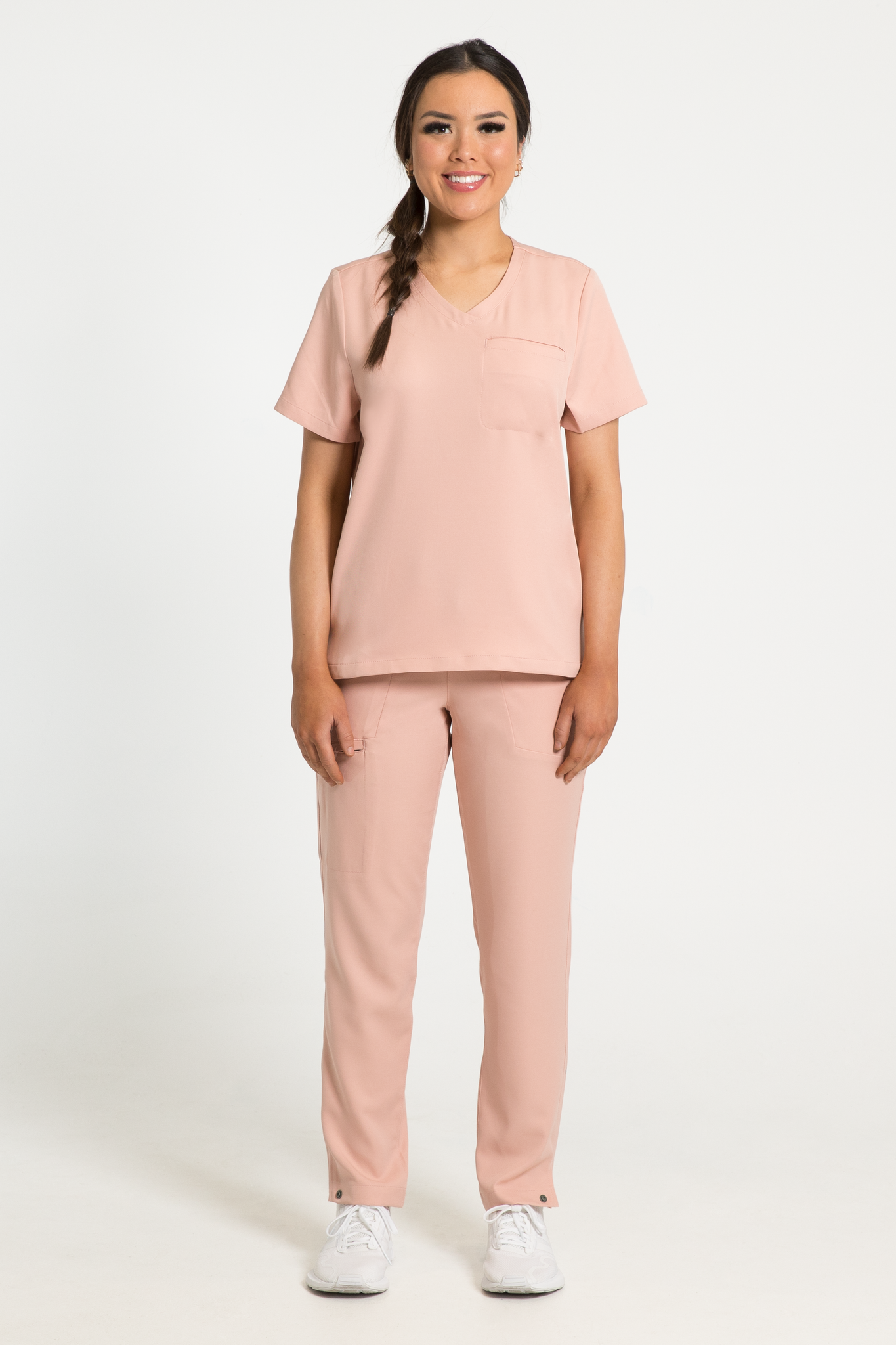 The Elements Daily Scrub Top - Coral Pink